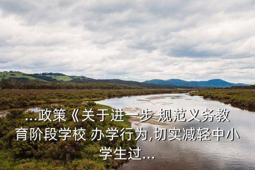 ...政策《關(guān)于進(jìn)一步 規(guī)范義務(wù)教育階段學(xué)校 辦學(xué)行為,切實(shí)減輕中小學(xué)生過...