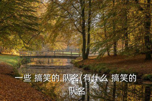 一些 搞笑的 隊名(有什么 搞笑的 隊名