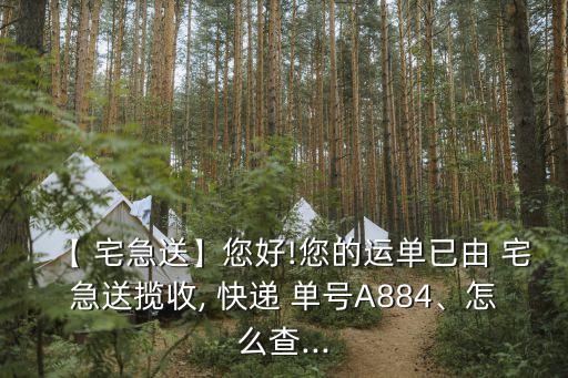 【 宅急送】您好!您的運單已由 宅急送攬收, 快遞 單號A884、怎么查...