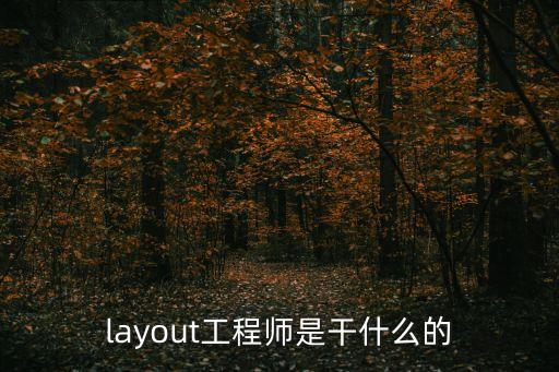 layout工程師，LAYOUT工程師是什么