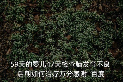 59天的嬰兒47天檢查腦發育不良 后期如何治療萬分感謝  百度