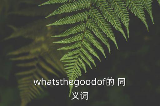 whatsthegoodof的 同義詞