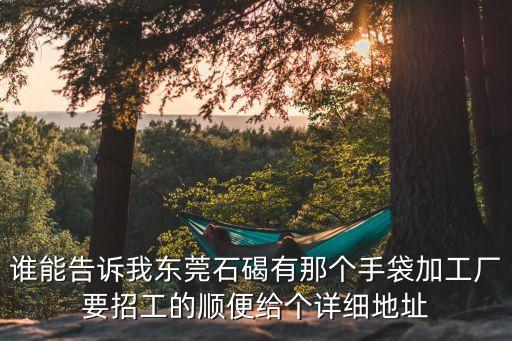 東莞鴻豐手袋廠，誰能告訴我東莞石碣有那個(gè)手袋加工廠要招工的順便給個(gè)詳細(xì)地址