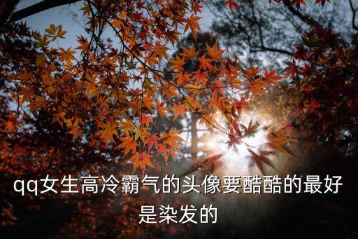 qq女生高冷霸氣的頭像要酷酷的最好是染發(fā)的