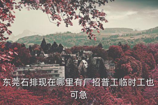 東莞石排鎮找普工工資，東莞石排現在哪里有廠招普工臨時工也可急