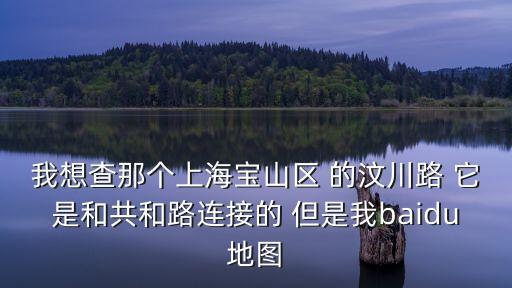 我想查那個上海寶山區(qū) 的汶川路 它是和共和路連接的 但是我baidu地圖