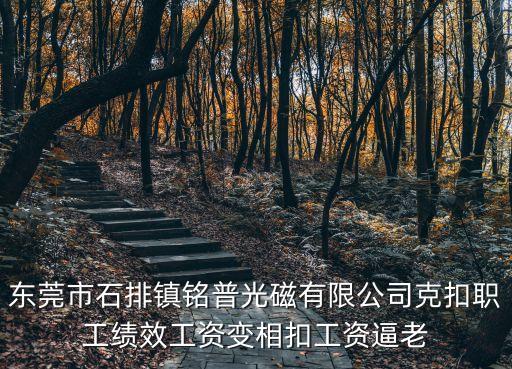 東莞市石排鎮(zhèn)銘普光磁有限公司克扣職工績效工資變相扣工資逼老