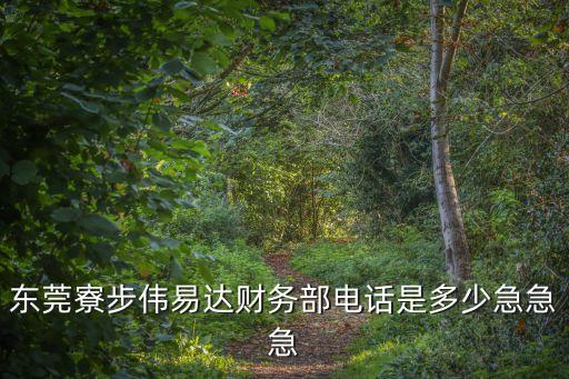 東莞寮步偉易達(dá)財(cái)務(wù)部電話是多少急急急