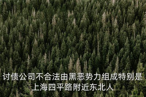 討債公司不合法由黑惡勢力組成特別是上海四平路附近東北人