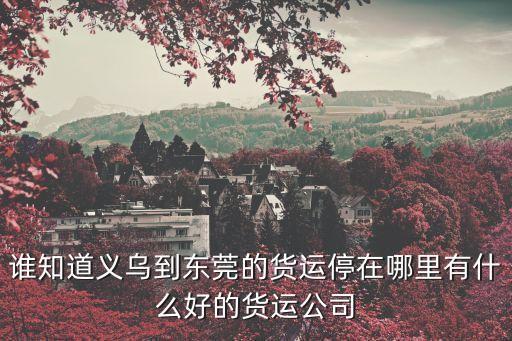 誰知道義烏到東莞的貨運停在哪里有什么好的貨運公司