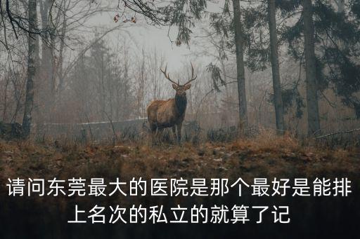 請問東莞最大的醫(yī)院是那個最好是能排上名次的私立的就算了記