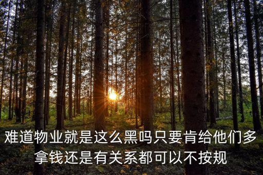 難道物業就是這么黑嗎只要肯給他們多拿錢還是有關系都可以不按規