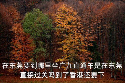 東莞站有廣九直通車嗎，廣深動(dòng)車和廣九直通車在東莞是停同一個(gè)站嗎