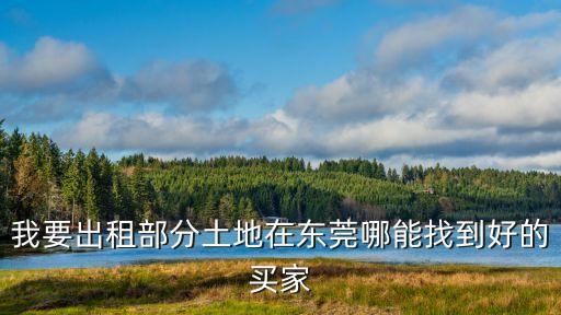 我要出租部分土地在東莞哪能找到好的買家