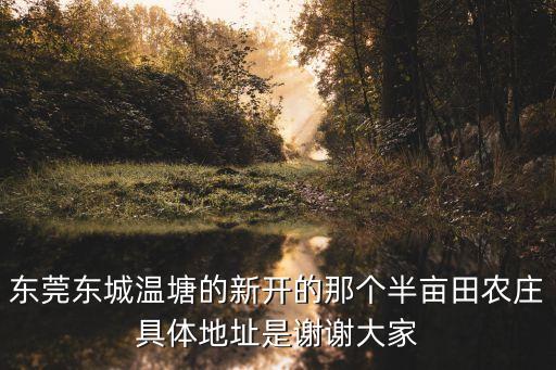 東莞東城溫塘的新開的那個半畝田農(nóng)莊具體地址是謝謝大家
