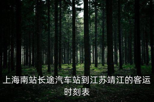 上海市到靖江市汽車時間表，上海汽車南站到靖江下午有幾點的車