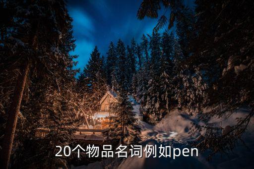 20個物品名詞例如pen