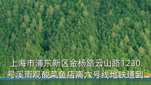 上海市浦東新區金楊路云山路1230號溪雨觀酸菜魚店離六號線地鐵通到