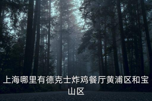 上海哪里有德克士炸雞餐廳黃浦區和寶山區