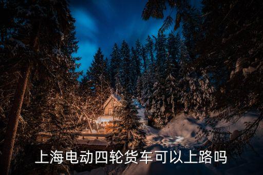 上海電動四輪貨車可以上路嗎