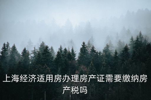 上海市經適房要付稅嗎，上海經濟適用房辦理房產證需要繳納房產稅嗎