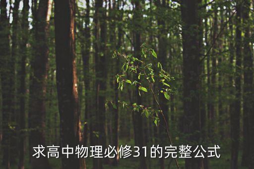 高中物理必修三，求高中物理必修31的完整公式