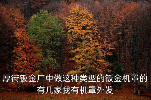 厚街鈑金廠中做這種類型的鈑金機罩的有幾家我有機罩外發