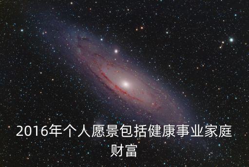 個(gè)人職業(yè)愿景，2016年個(gè)人愿景包括健康事業(yè)家庭財(cái)富