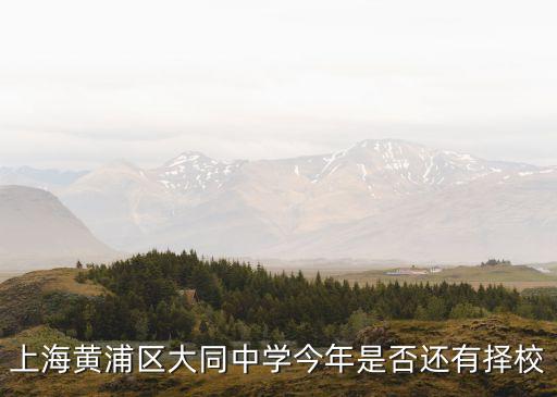上海黃浦區(qū)大同中學今年是否還有擇校