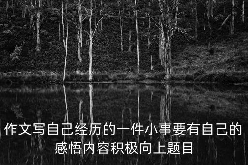 小事作文，求作文一件小事