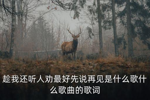 再見以前先說再見，歌詞中有不能只是 be you friend的歌的歌名