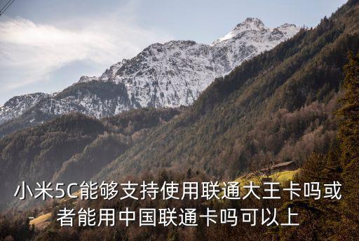 小米5C能夠支持使用聯(lián)通大王卡嗎或者能用中國聯(lián)通卡嗎可以上