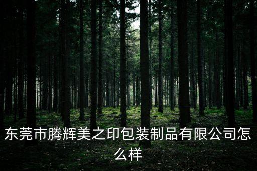 東莞市騰輝美之印包裝制品有限公司怎么樣