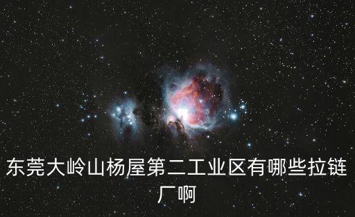 東莞潤達織帶，東莞大嶺山楊屋第二工業區有哪些拉鏈廠啊