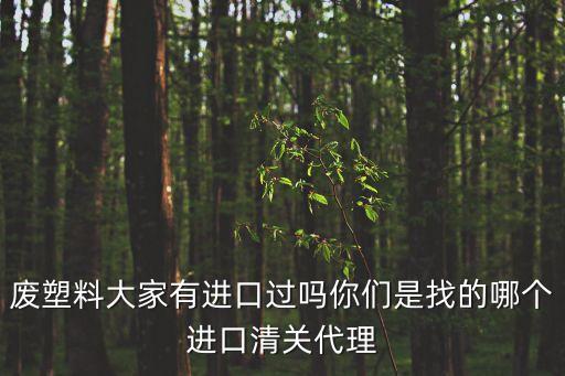 廢塑料大家有進口過嗎你們是找的哪個進口清關代理