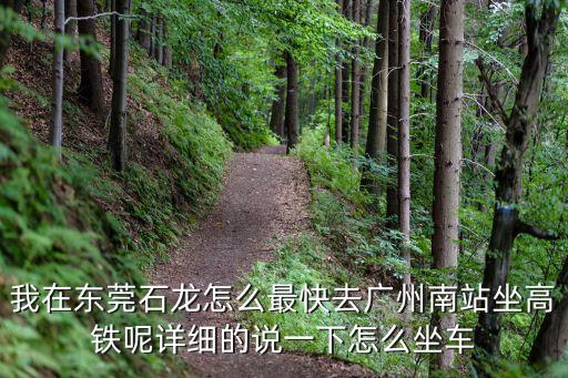 我在東莞石龍怎么最快去廣州南站坐高鐵呢詳細的說一下怎么坐車