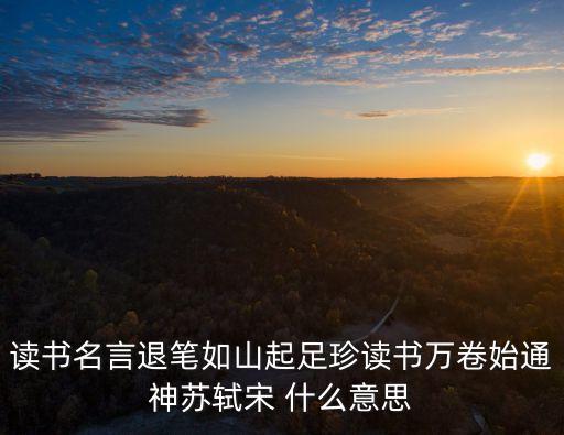 讀書名言退筆如山起足珍讀書萬(wàn)卷始通神蘇軾宋 什么意思