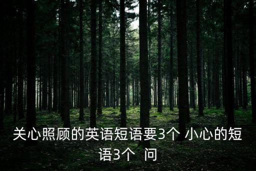 關(guān)心英語短語，關(guān)心擔心英語詞組是什么