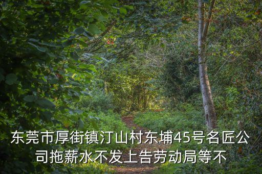 東莞嘉鴻廣告傘，東莞市厚街鎮汀山村東埔45號名匠公司拖薪水不發上告勞動局等不