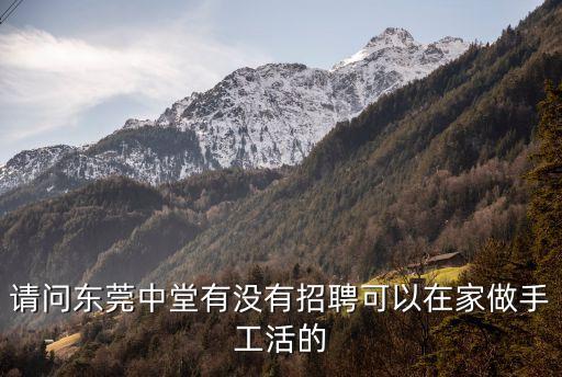 請問東莞中堂有沒有招聘可以在家做手工活的