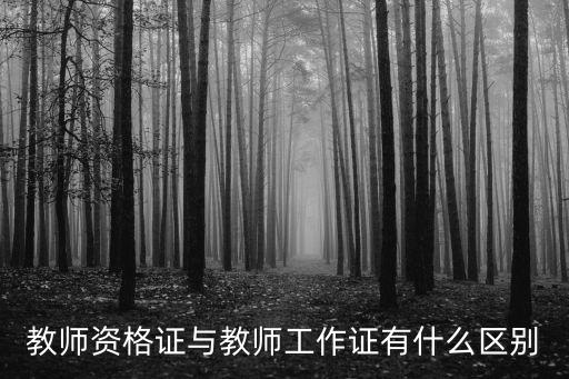 教師資格證與教師工作證有什么區別