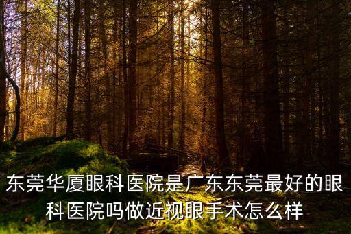東莞華廈眼科醫(yī)院是廣東東莞最好的眼科醫(yī)院?jiǎn)嶙鼋曆凼中g(shù)怎么樣