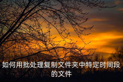 如何用批處理復制文件夾中特定時間段的文件