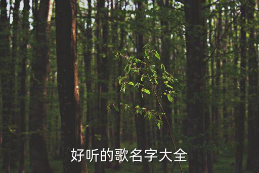 好聽的歌曲名字，好聽的歌名字大全