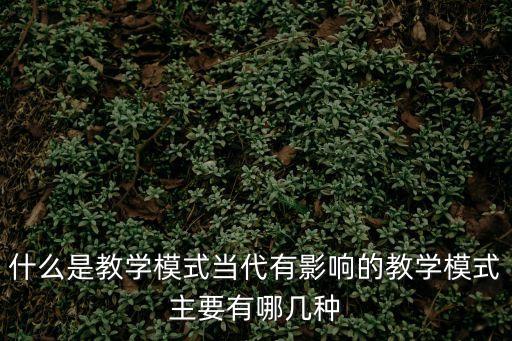 什么是教學模式當代有影響的教學模式主要有哪幾種