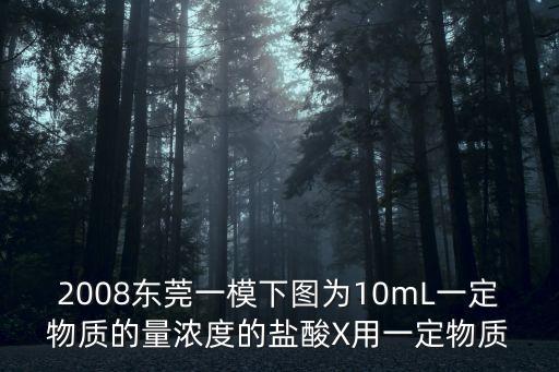 2008東莞一模下圖為10mL一定物質(zhì)的量濃度的鹽酸X用一定物質(zhì)