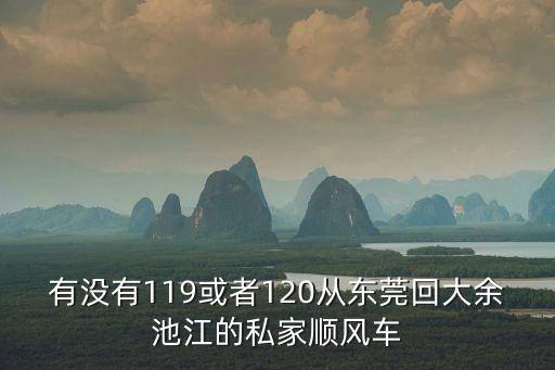 有沒有119或者120從東莞回大余池江的私家順風(fēng)車