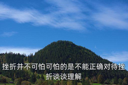 挫折并不可怕可怕的是不能正確對待挫折談談理解