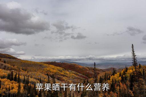 蘋果曬干有什么營養