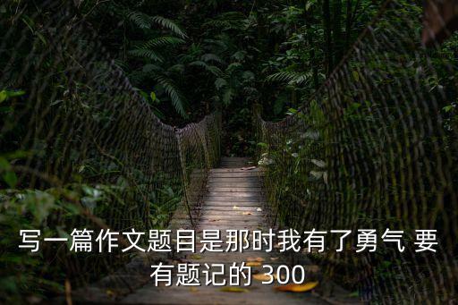 寫一篇作文題目是那時(shí)我有了勇氣 要有題記的 300